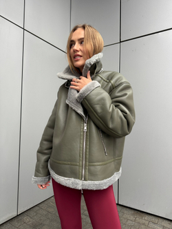 Дубленка Авиатор олива