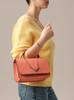 Кожаная сумка Deboro 30418 коралловый