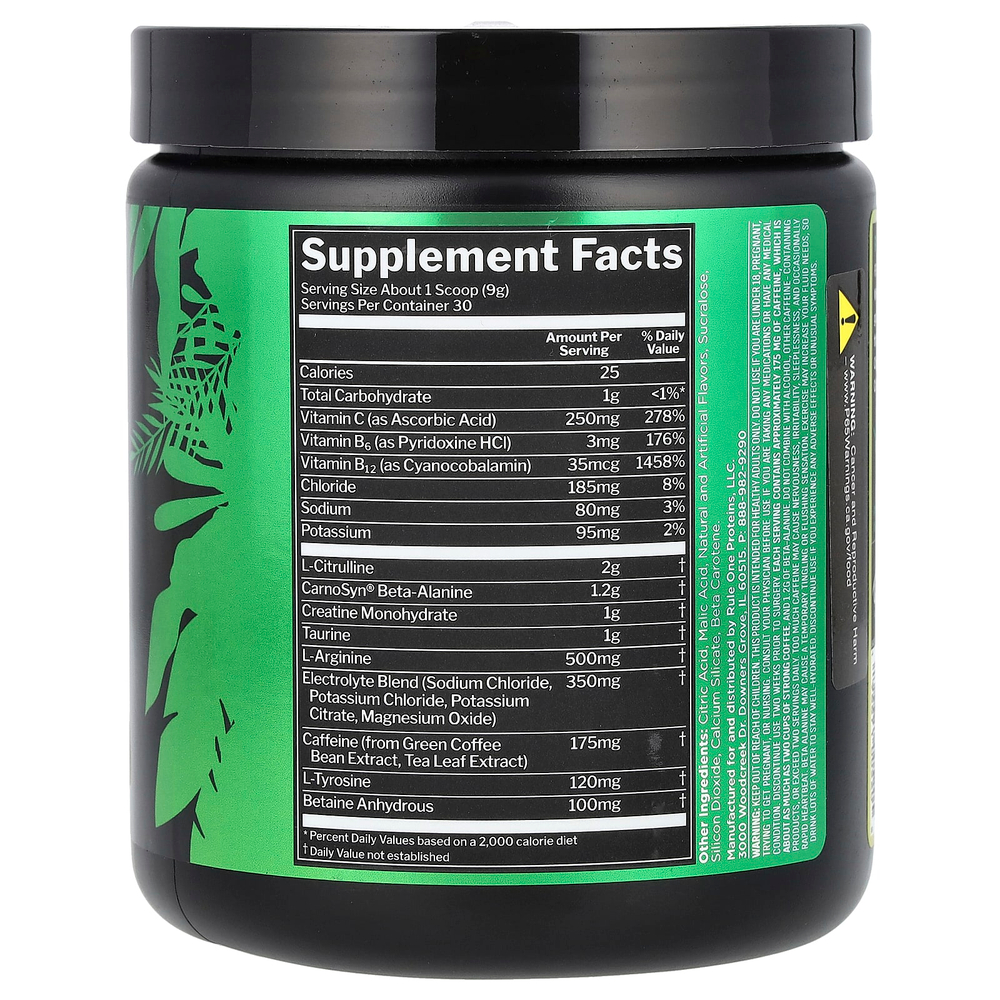 Rule One Proteins, Roar, Ferocious предтренировочный комплекс, со вкусом лимона и лайма, 270 г (9,52 унции)