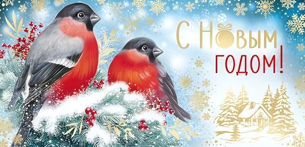 Конверт для денег 170х82мм "С Новым Годом!" золотая фольга (Сфера)