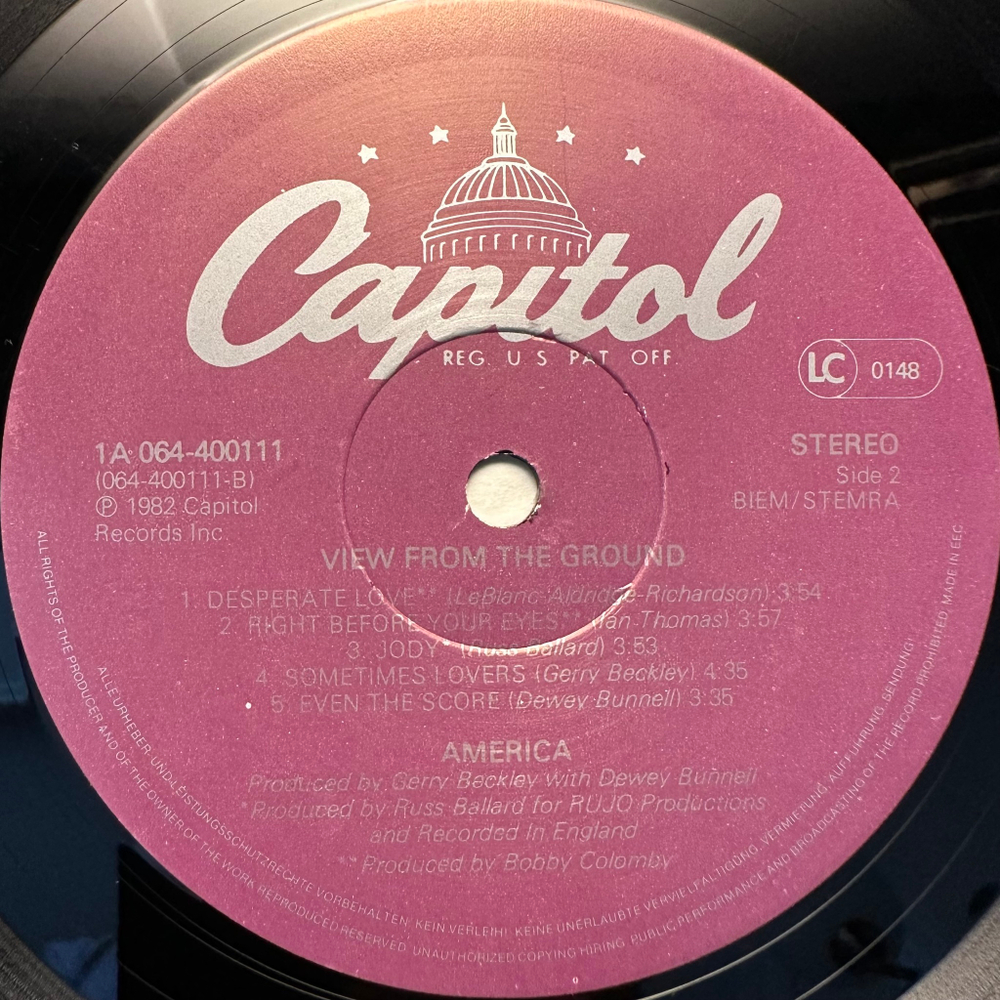America- View From The Ground (Голландия 1982г.)