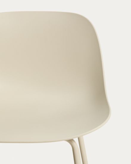 Полубарный стул Altea из пластика и стали бежевого цвета, 65 см