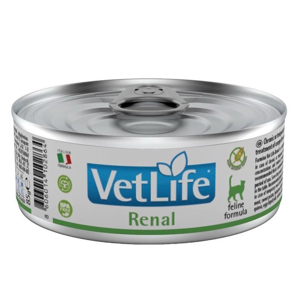 Фармина Vet Life Паштет для кошек при хронической болезни почек и временных нарушениях почечной функции, 85г