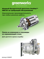 Мойка высокого давления бесщеточная Greenworks GDPW-Semi-P15 Арт. 5106007, 180 бар