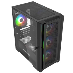 Powercase ByteFlow Micro Black, Tempered Glass, 4х 120mm ARGB fans, ARGB HUB, чёрный, mATX  (CAMBFB-A4)