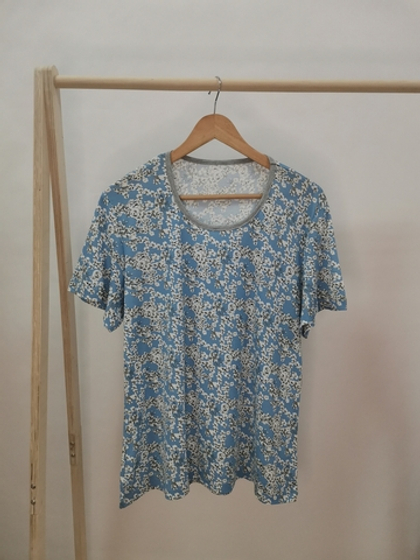 Футболка Ф-22Х/небесный-луговыецветы