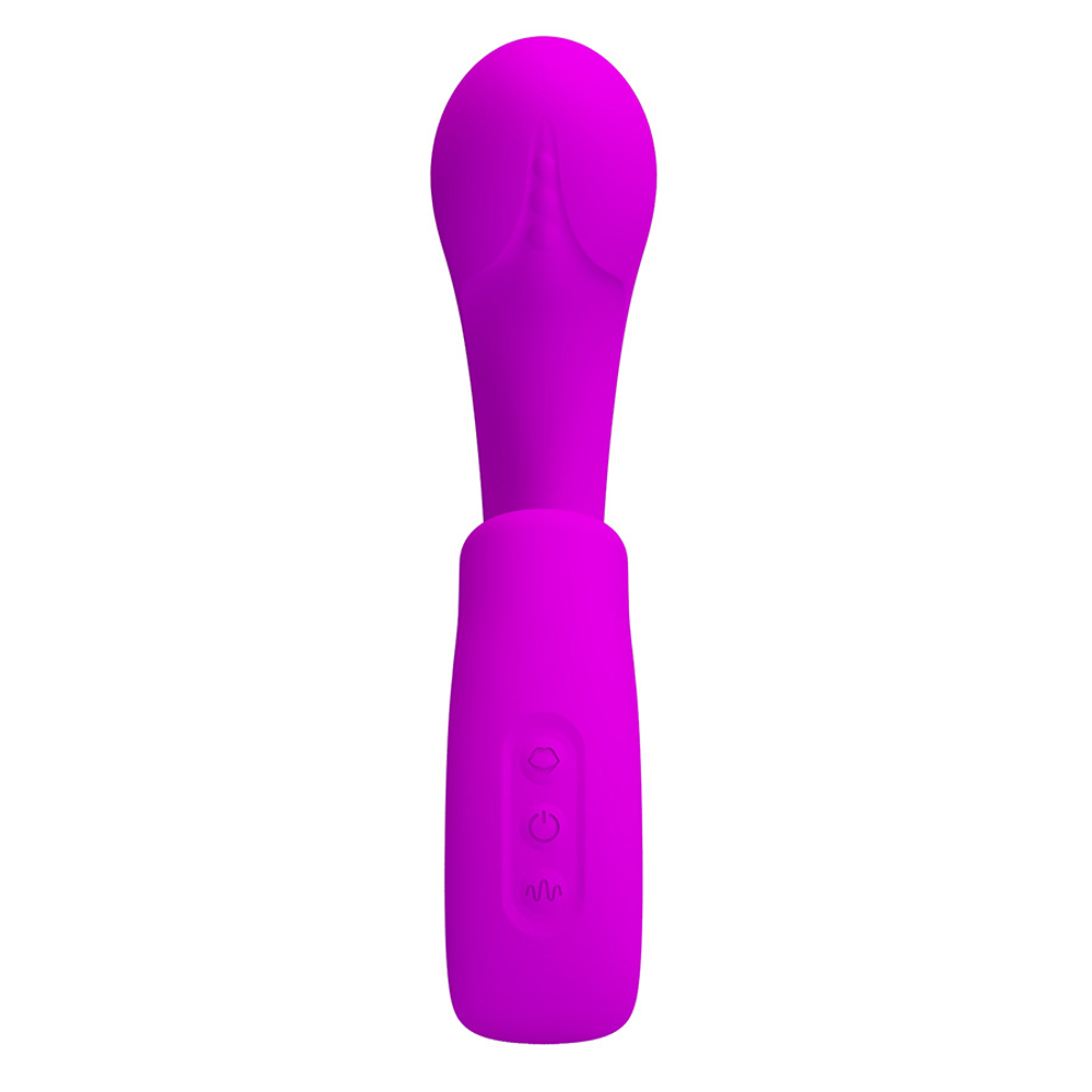 Лиловый вибратор с вакуумным стимулятором клитора Pretty Love Sibel Tapping Rabbit G Vibrator Fuchsia BI-300098