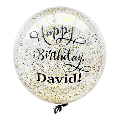 Шар-сфера Баблс (deco-bubbles) с конфетти и надписью