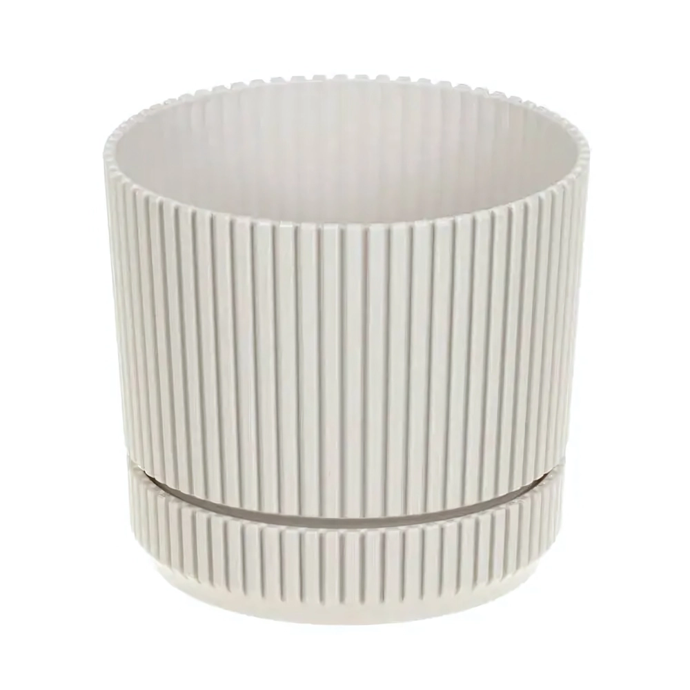 Кашпо СТРИП D110мм 0,6л с подставкой Кремовый