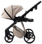 Детская коляска Adamex Quantum Superstar Deluxe 2 в 1 Q-STAR155-K (СВ.БЕЖ.КОЖА+СВ.БЕЖ.ДНО+БЕЖ.РАМА)
