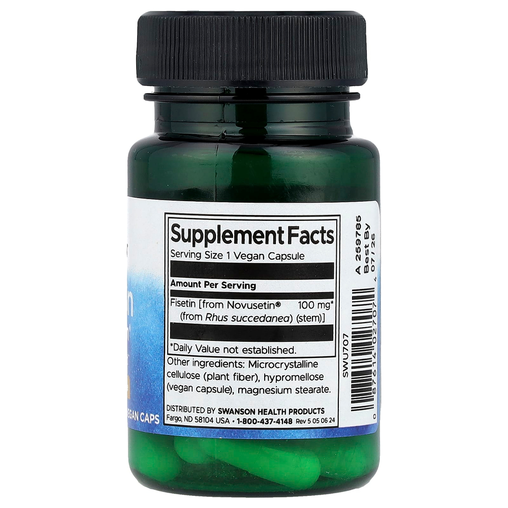 Swanson, Fisetin Novusetin®, 100 мг, 30 веганских капсул