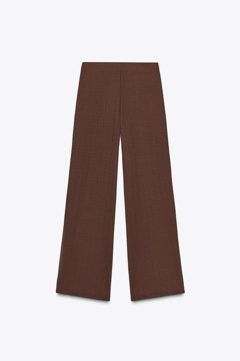 ZARA ШИРОКИЕ БРЮКИ ИЗ ТВИЛА, КОРИЧНЕВЫЙ