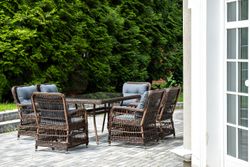 "Цесена" обеденная группа плетеная из искусственного ротанга, цвет коричневый