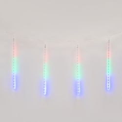 ULD-E2405-240-DTK MULTI IP44 METEOR Занавес светодиодный фигурный Падающие звезды. соединяемый. 2х0.5м. 8 подвесов. Разноцветный свет. Провод прозрачный. TM Uniel.