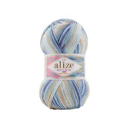 Хеппи беби НЬЮ мультиколор (Happy baby NEW-multi color) пряжа Alize 10%бамбук 90%акрил 5х100г/320м 53001 св.голубой-бежевый-серый-белый-джинсовый
