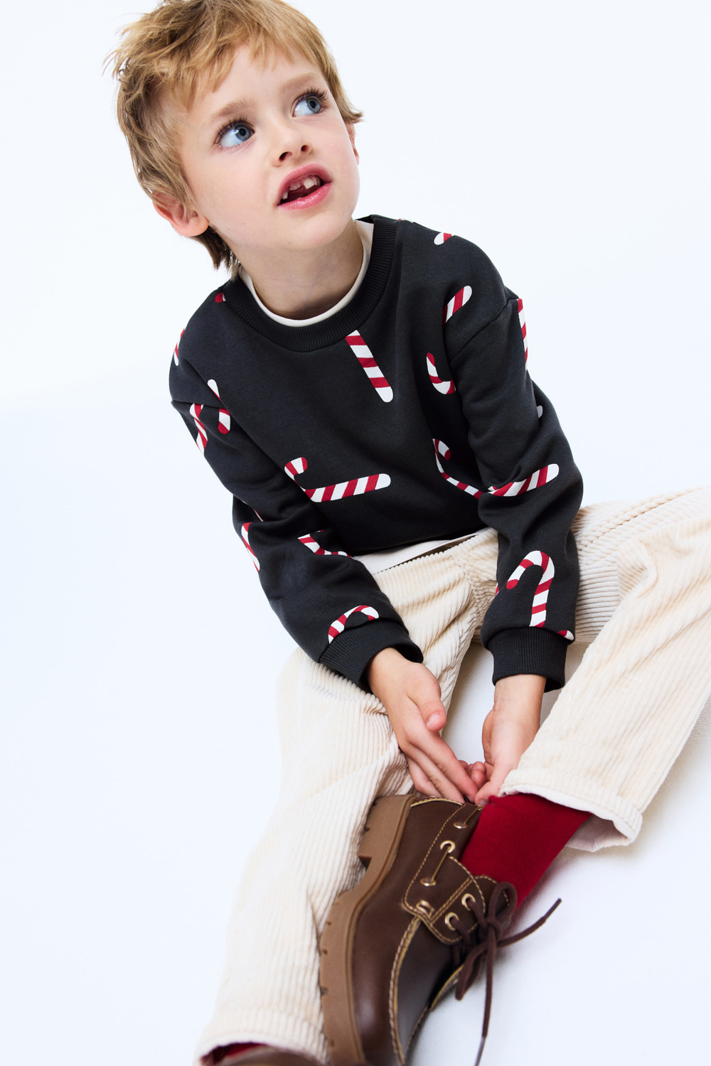 H&M Толстовка с принтом, темно-серый