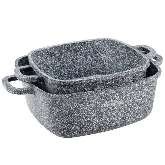 Набор квадратных кастрюль 5 предметов Ofenbach NB 100508 кастрюли 2,3 л; 4,4 л; прихватки 2 шт.