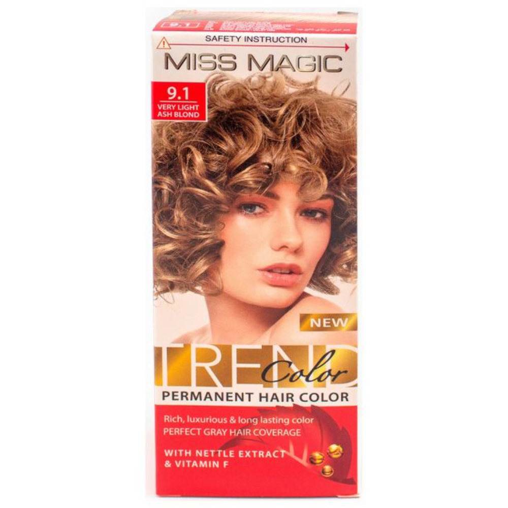 Краска для волос Miss Magic №9.1 Блондин Пепельный 90 гр