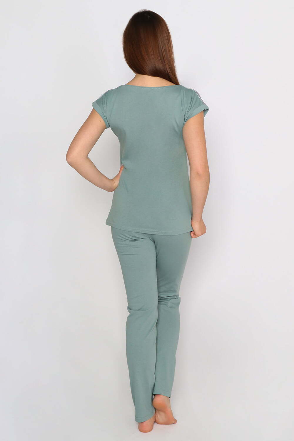 К/ж "ОЛИВКИ" футболка+брюки модель КЖ 0182 кулирка+микрофибра