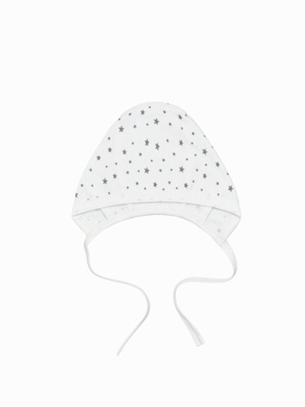 Утепленный чепчик Звездочки gray