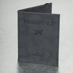 Обложка для паспорта с карманами и резинкой мягкая экокожа "PASSPORT" серая BRAUBERG (3 штуки в упаковке)