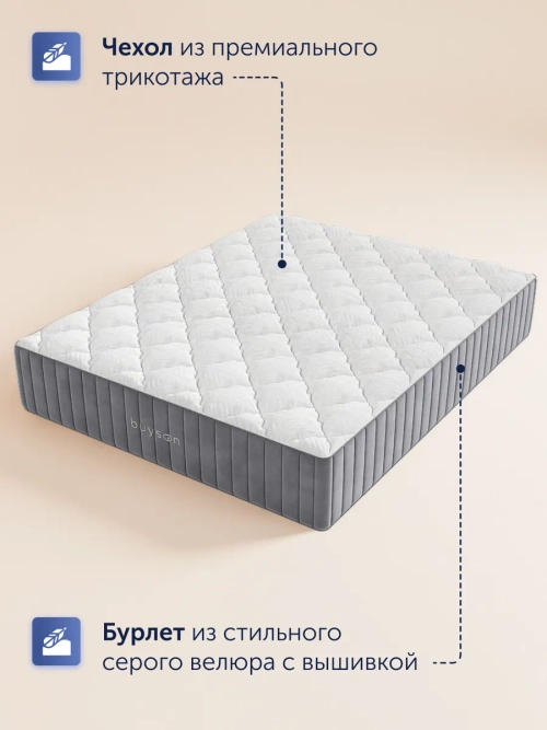 Матрас BuyBeauty, 28 см, жесткость выше средней, пружины, латекс, memorix