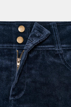 ZARA МИНИ-ЮБКА ИЗ ВЕЛЬВЕТА, МОРСКОЙ СИНИЙ