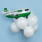 Шар (31''/79 см) Фигура, Самолет, Пассажирский лайнер, Зеленый, 1 шт.