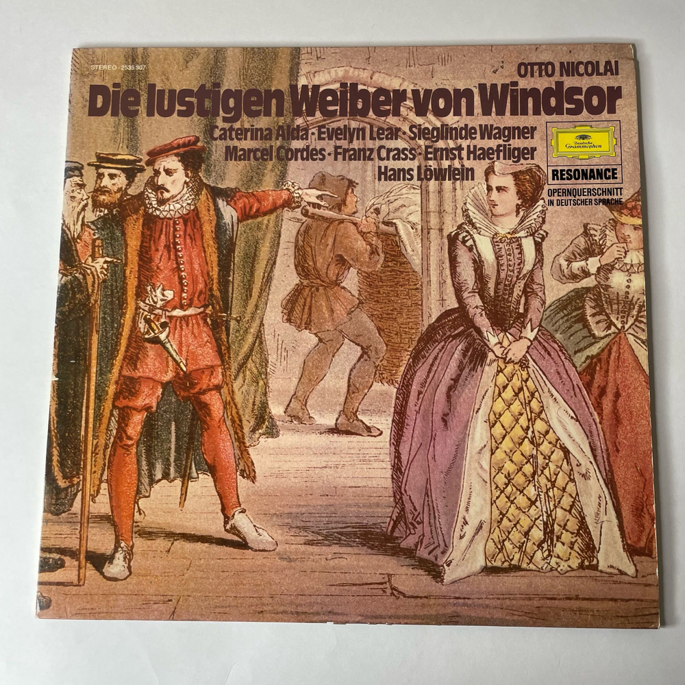 Винтажная виниловая пластинка LP Опера Виндзорские Проказницы Otto Nicolai, Caterina Alda, Die Lustigen Weiber Von Windsor (Германия 1978)
