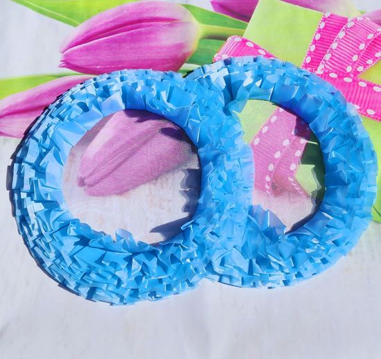 Свадебные кольца для украшения машины, голубые широкие