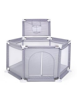 Манеж детский шестигранный (113*130*65) цвет серый (М9-4)