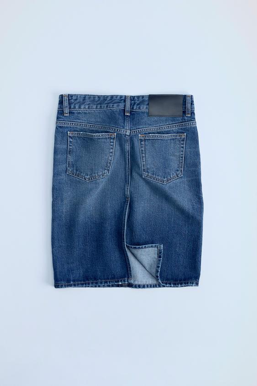 ZARA ДЖИНСОВАЯ ЮБКА TRF СО СРЕДНЕЙ ПОСАДКОЙ, СИНИЙ