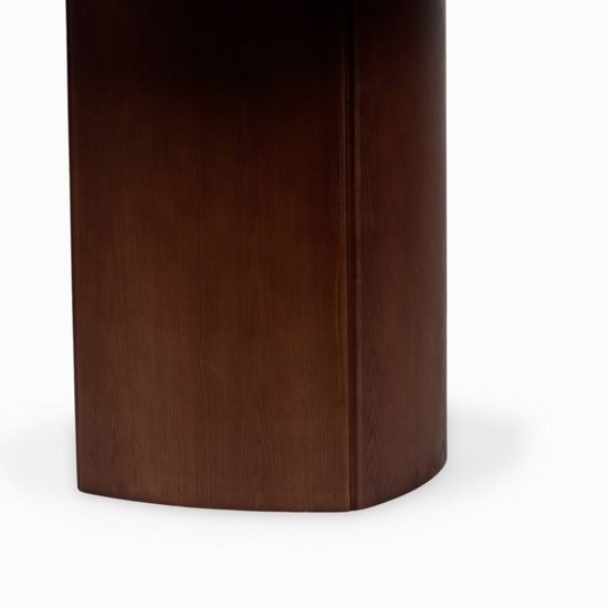 Круглый обеденный стол Addy диаметр 120 деревянная ножка и каменная столешница