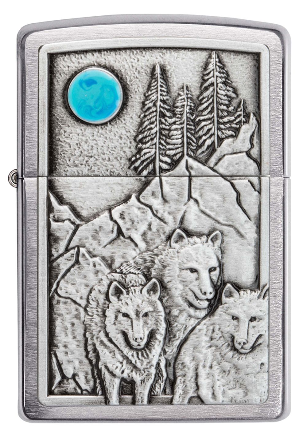 Зажигалка Zippo Wolf Design с покрытием Brushed Chrome (49295)
