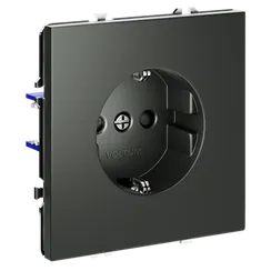 Розетка встраиваемая VOLTUM S70 с заземлением и защитными шторками, 16А, (титан)