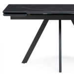 Керамический стол Woodville Вилли 140(200)х80х75 черный мрамор shakespeare black, черный, ножки черные