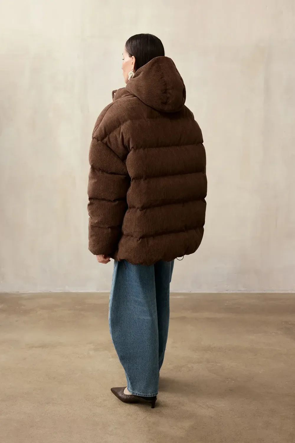 Пуховик вельветовый (((Прямиком из детства))), шоколадный