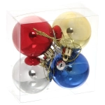 Новогодние шары 5 см (набор 4 шт) «Глянец», микс