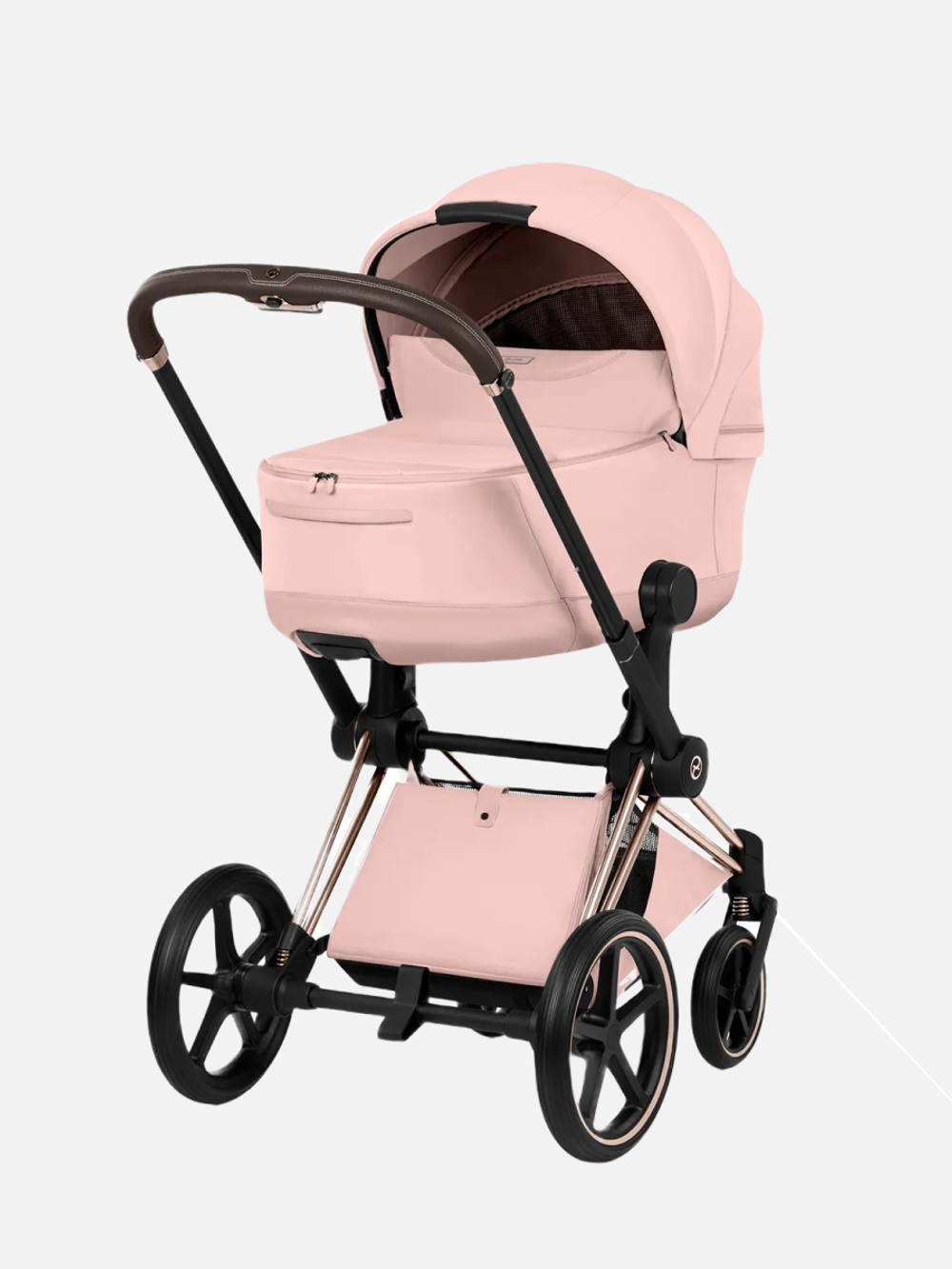 Cybex Priam 5 Style, в цвете Peach Pink (шасси Rose Gold) + автокресло Cybex Cloud T Plus