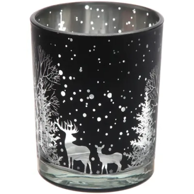 Подсвечник «Зимнее сияние» 10*12,5 см, Черный