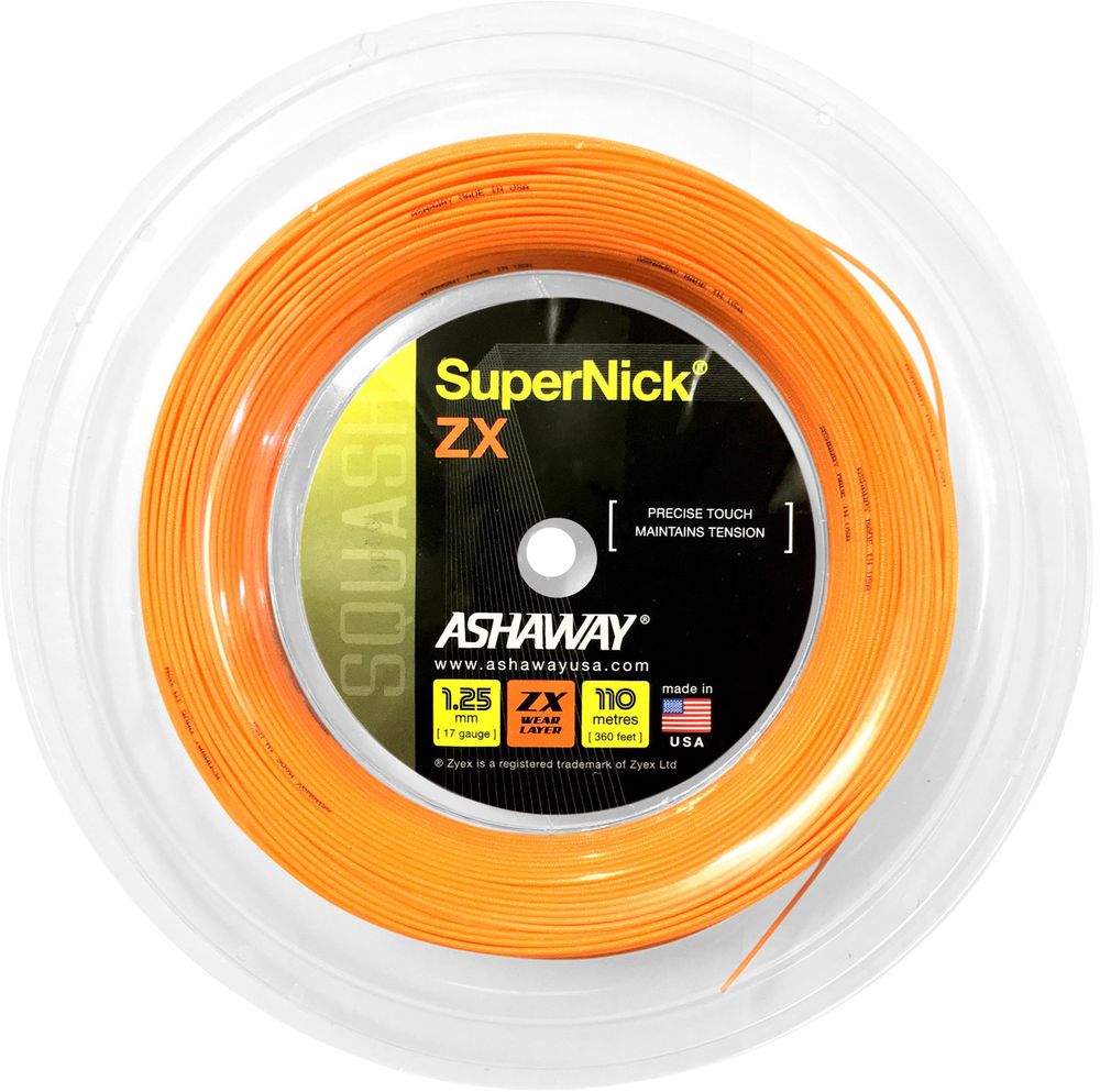 Squash strings Ashaway SuperNick ZX (110 m) - orange