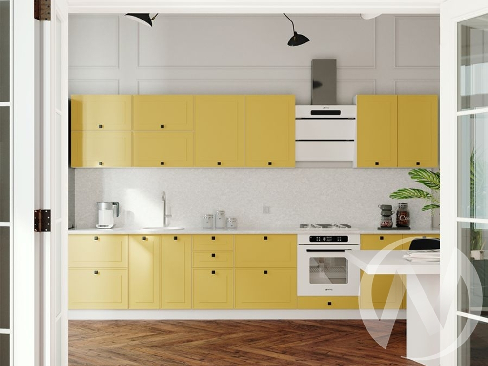 Кухня "Перфетта" горчица софт комплектация 1