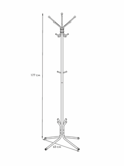 Вешалка напольная "Луч 5" (черный)