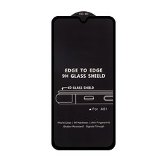Защитное стекло 6D на весь экран 9H для Samsung Galaxy A01 (Черная рамка)