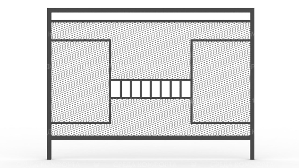 Забор из сетки рабицы ZBR0194