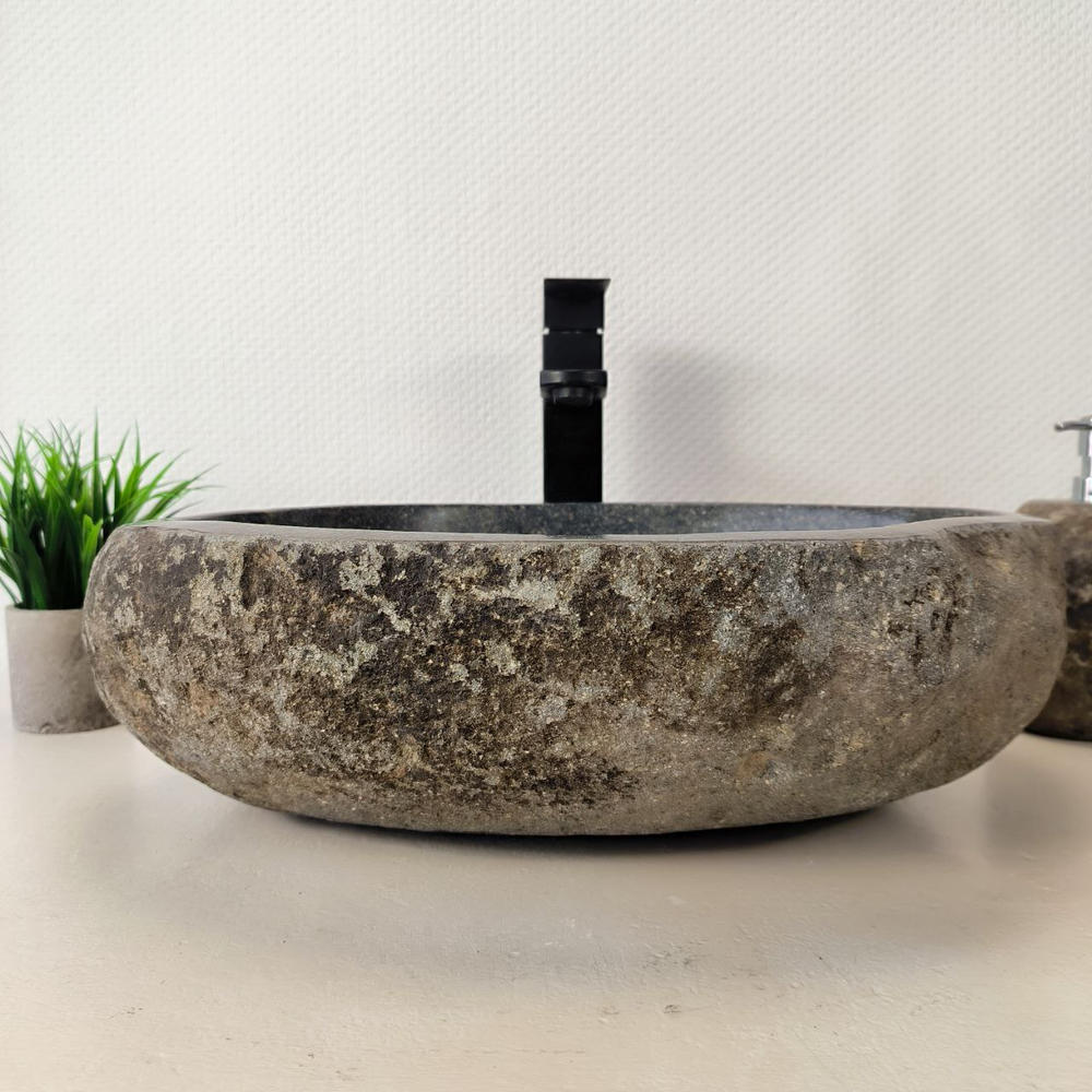 Раковина из речного камня RS-66010 48х37х15 из натурального камня