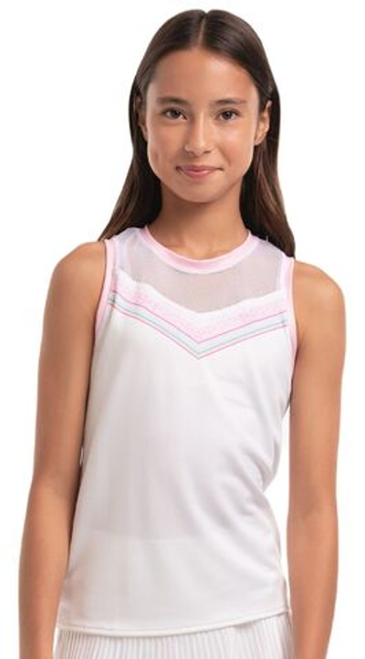 Футболка для девочки Lucky in Love Girls Deco in Love Retro Deco Tie Back Tank - White