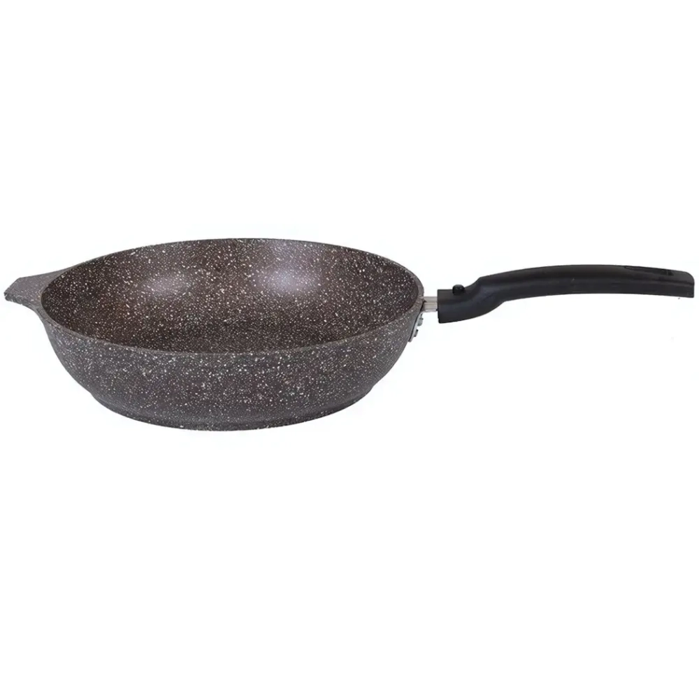 Сковорода 24*6см «Мраморная» (кофейный мрамор) со съемной ручкой смк246а