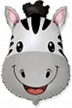 Шар (27""/69 см) Фигура, Голова, Милая Зебра, 1 шт. Д039