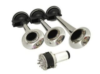 Сигнал воздушный ДУДКА 12v (3рожк) с компрессором ХРОМ ST1015C/S10002 блистер